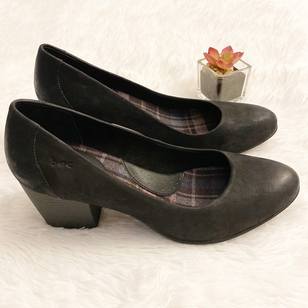 NEW B.O.C. Brushed leather black heel comfort pumps women size  9